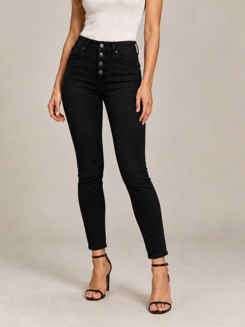 FRAME Denim Le High Skinny Exposed Button Fly Jeans Size 25